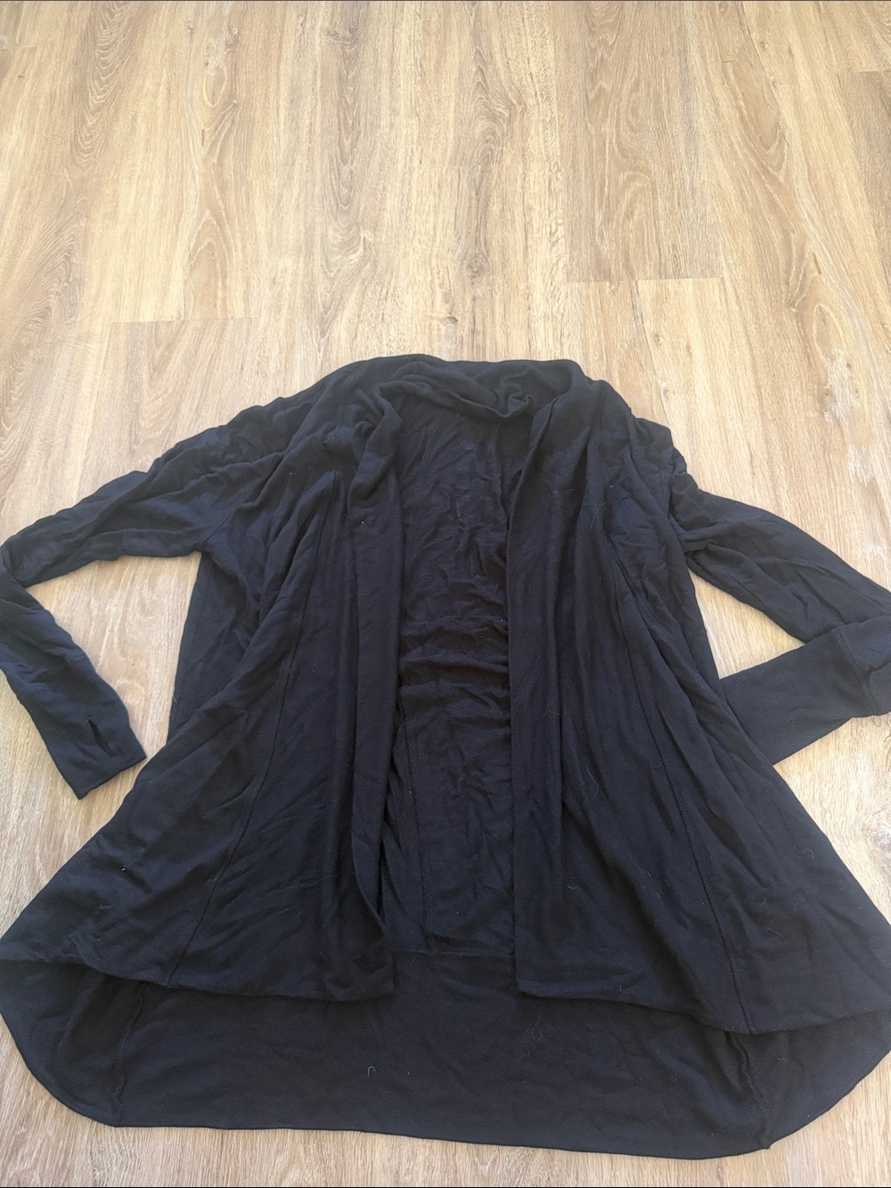 Athleta Black Open-Front Long Cardigan